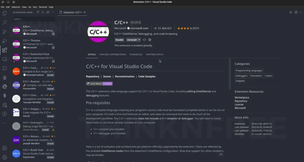 C/C++ for Visual Studio Code