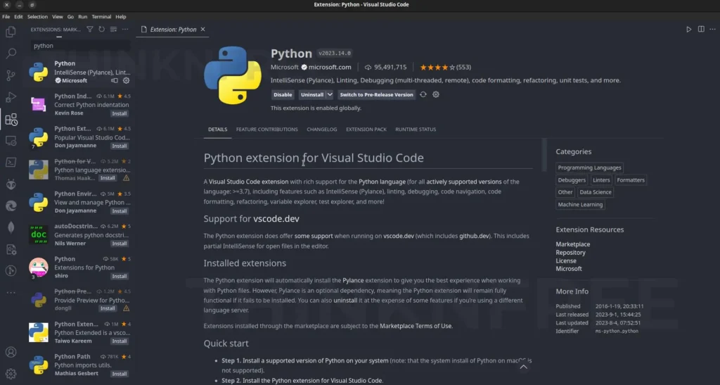 Python Extension for Visual Studio Code